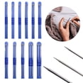 thumbnail image 1 of Aguja para suéter de acero inoxidable de un solo cabezal de 35 cm, aguja para bufanda con tapón, juego de 11 herramientas para tejer suéteres, aguja de palo, 1 of 5