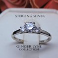 thumbnail image 2 of Nina Engagement Ring Womens Sterling Silver 3 Stone Cz Ginger Lyne Collection Size 12, 2 of 6