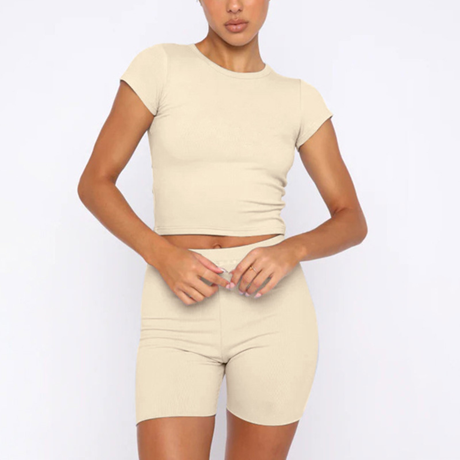 EHQJNJ Brown Outfits for Women Women 2 Piece Outfits Linen Matching Sets  Two Piece Shorts Crop Tops 2024 Beach Clothes Summer Vacation Sex Outfits  for ...