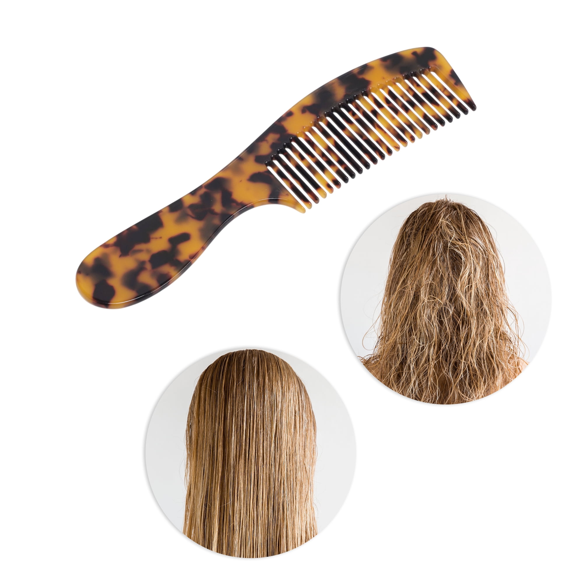 Unique Bargains 1 Piece Women Durable Hair Straightening Comb for Curly Hair Dark Brown