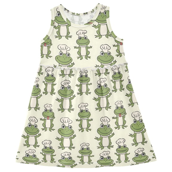 joogoo Girls Sleeveless Dress Cute Frog Stylish Short Sleeve Dresses 4T
