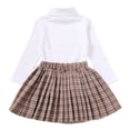 thumbnail image 5 of Kids Baby Girls Two-piece Outfits Set Solid Color Turtleneck Knitwear Tops Sweater + Pleated Skirt 0-5T, 5 of 11