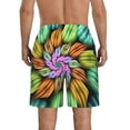 thumbnail image 3 of Bixox Men's Hippie Style printing Casual Classic Fit Short Summer Beach Shorts, 3 of 6