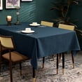 thumbnail image 3 of BALCONY & FALCON Water Resistant Tablecloth 55 x 95 in. Dark Blue Linen Outdoor Dining, 3 of 6