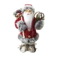 thumbnail image 1 of Estatua de pie de Papá Noel para decoración de mesa navideña, linda figura de Papá Noel, muñeco de Papá Noel. rojo y gris, 1 of 9