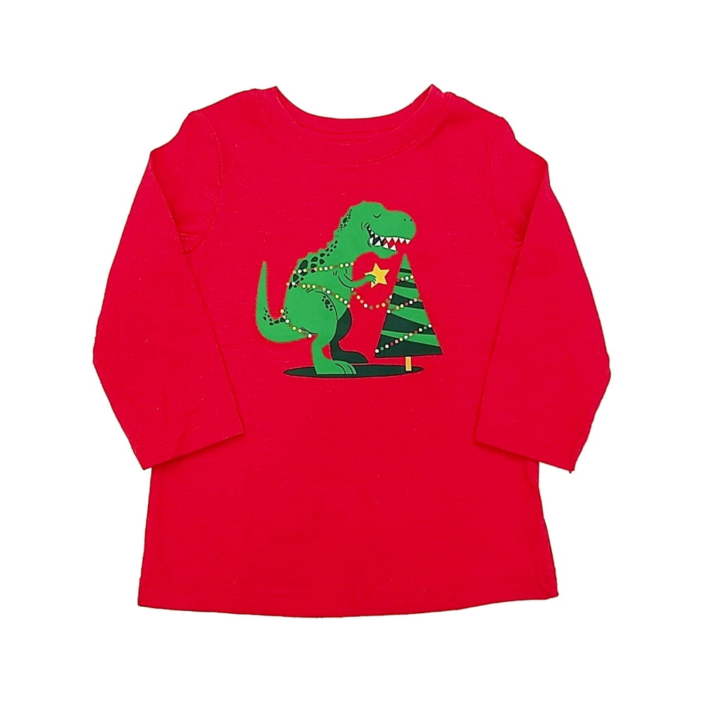 Cat & Jack Infant & Toddler Boys Red TRex Dinosaur Long Sleeve