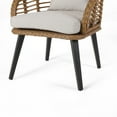 thumbnail image 6 of GDF Studio Achill Outdoor Wicker Club Chairs with Cushions, Set of 2, Light Brown, Beige, and Black, 6 of 8