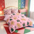 thumbnail image 2 of Manfei Christmas Happy Holiday 7 Pieces Full Size Bedding Sets,Rustic Animals Full Size Bed in a Bag,Pink Reversible, 2 of 7