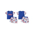 thumbnail image 2 of BemeyourBBs Toddler Baby Boy Girl 4th of July Outfit Patriot Independent Day Clothes American Flag Short Sleeve T-shirt and Shorts Set Fourth of July Toddler Baby 2 Piece Summer Outfit, 2 of 9