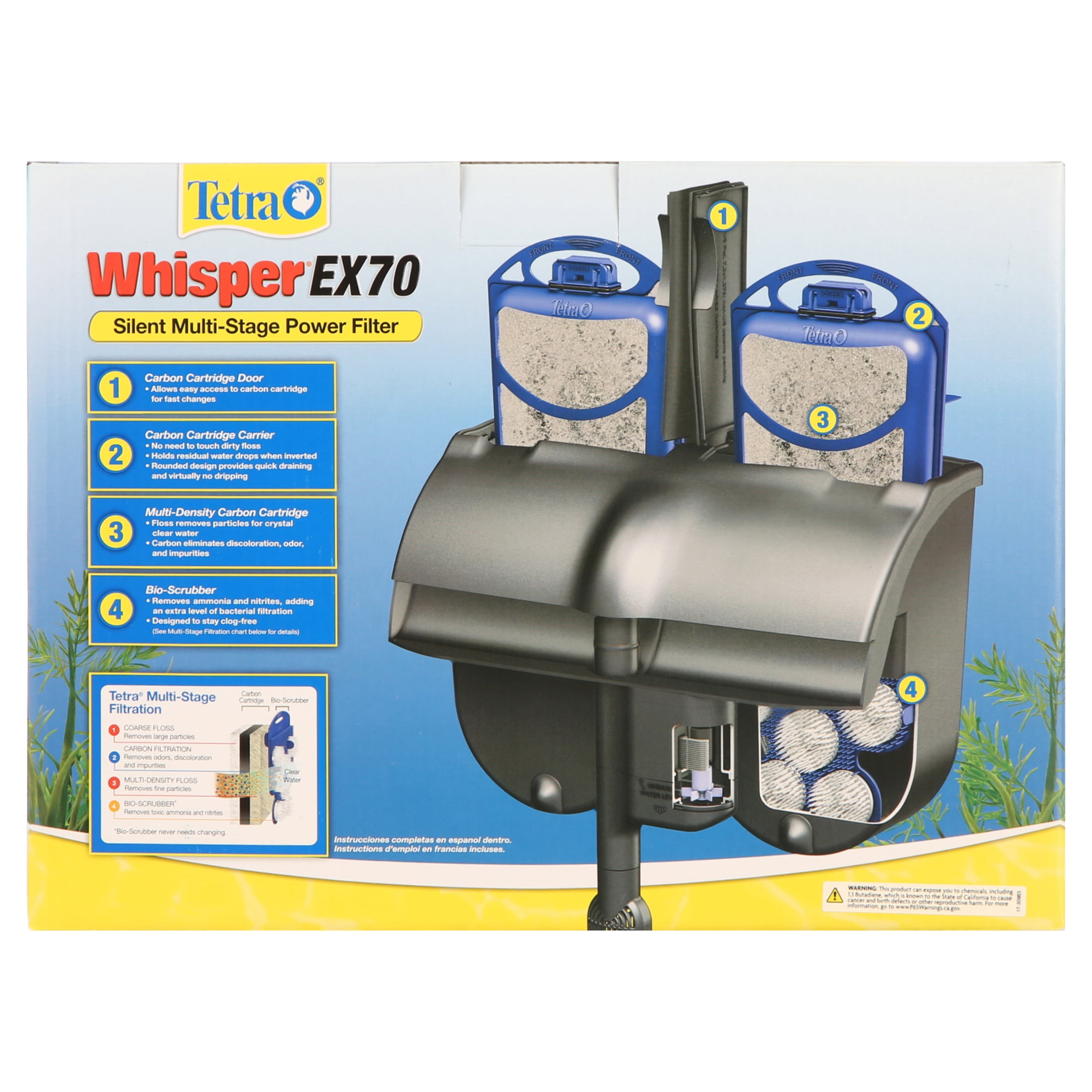 Tetra Whisper EX 70 Filter, 45 to 70 Gallon Aquariums - Walmart.com