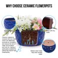 thumbnail image 5 of Garden Pots 3 Pieces Ceramic Planter Pot, Modern Indoor Outdoor Flowerpot for Patio, Garden, or Windowsills - Antique Blue,Outdoor Planters, 5 of 13