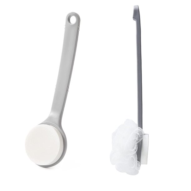 Cepillo de esponja de baño Cepillo de baño Esponja Cepillo de masaje de mango largo con esponja de baño corporal Perfecto para mejorar la circulación sanguínea Masaje contra la celulitis Eliminación d JFHHH pequeña