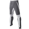 thumbnail image 3 of 2 Pcs Men Color Block Outfits, Autumn and Winter Long Sleeve Front Pocket Hoodie + Drawstring Trousers, 3 of 4
