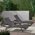 thumbnail image 3 of GDF Studio Eliana Outdoor Wicker 3 Piece Adjustable Chaise Lounge Chat Set, Gray, 3 of 10