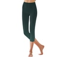 thumbnail image 6 of Womens Capri Pants, Audhol Women's Cropped Pants High Waisted Leggings Lightweight Soft Leggings for Gym Yoga Workout Yoga Pants Women Green 2XL, 6 of 7