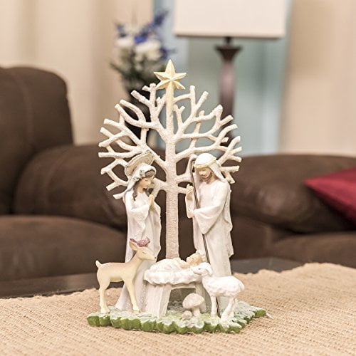 Grasslands Road Nativity Figurine with Tree Winter Wilderness Gifts of