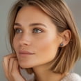 thumbnail image 6 of 14K Solid White Gold 7mm Black Round Freshwater Cultured Pearl Stud Earrings, 6 of 10