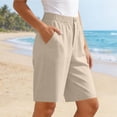 thumbnail image 5 of Womens Cargo Shorts High Waisted Button Quick Dry Athletic Shorts Lightweight Running Summer Hiking Shorts with Pockets, 5 of 9