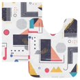 thumbnail image 7 of Yayeee Bath Rugs for Bathroom Floor Set of 2 Non Slip Fluffy Soft Absorbent Mat, White Simple Shapes, 7 of 7