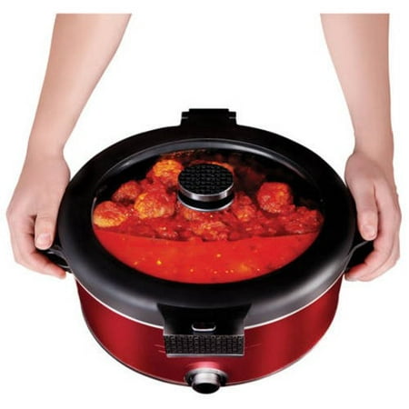 Chefman 5Qt Slow Cooker with Carry Handle - Red