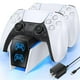 thumbnail image 1 of Estación de carga para mandos PS5 con adaptador de CA rápido de 5 V/3 A para mandos PS5 y Edge, cargador doble para PS5 con 9 LED RGB Accesorios PS5 para mandos PS5, estación de carga PS5, 1 of 6