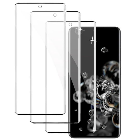 ZYQEEE HD Screen Protector Compatible for Samsung Galaxy S20 Ultra 6.9", Anti-Scratch Tempered Glass Film, Bubble-Free, Easy Install, 3 Pack