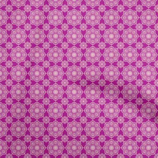 oneOone Rayon Fuschia Pink Fabric Asian Ornamental Craft Projects Decor Fabric Printed By The Yard 56 Inch Wide