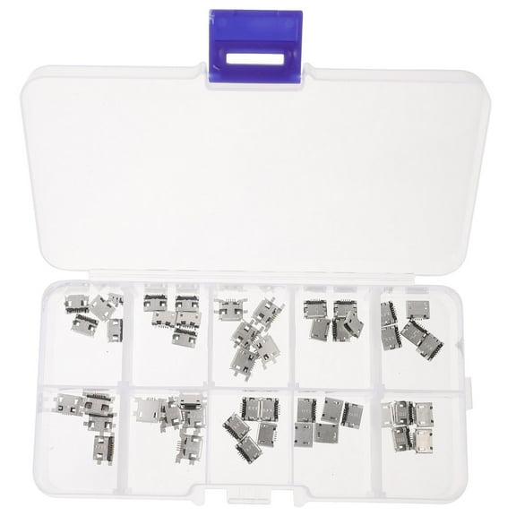 100pcs Micro Usb Female Connector Kit 5-Pin Jack Socket Connector For Phone Soldering Repair Usb Replacement Adapter