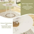 thumbnail image 4 of VECELO 5-Piece Dining Table Set, Modern Faux Marble Table and 4 Upholstered Chairs Set for 4, Round Dining Room Table Set for Small Space, Breakfast Nook, Apartment, White, 4 of 12