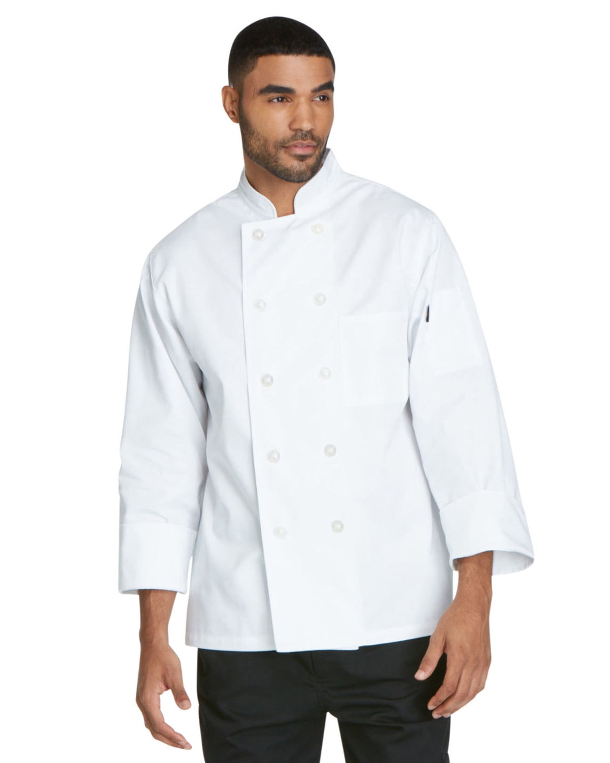 DC47 Dickies Chef Adult 10 Pearl Buttons Thermometer Pocket Chef Coat 