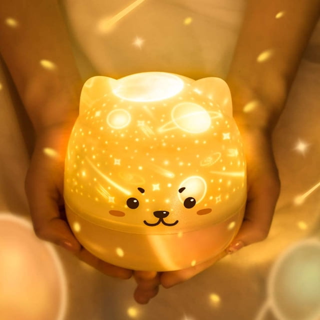 Proyector de estrellas con luz nocturna para niños, lámpara giratoria de 360° con 6 temas de proyección de cielo estrellado para cumpleaños, Navidad y regalo de bebé.
