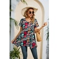 thumbnail image 4 of ENMAIN Summer Tunics for Women Plus Size Short Sleeve Tops Casual Swing Dressy Loose Fit Black 3XL, 4 of 8