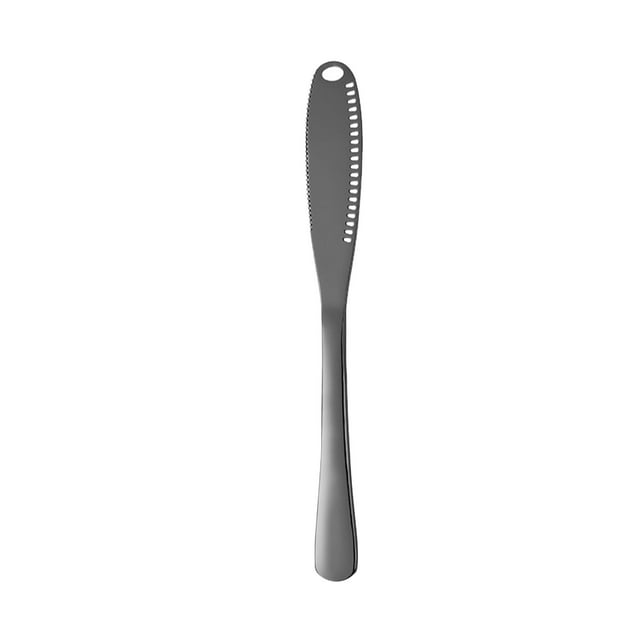 Espátula para mantequilla de acero inoxidable, utensilios de cocina, rallador de mantequilla, ranura multifuncional para cortar con borde dentado