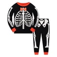thumbnail image 4 of HAYIMI Child Halloween Skeleton Print For Girls O-Neck Long Sleeve Tops And Pants Cozy Nightwear Ensemble For Halloween And Sleepovers Soft Homewear, 4 of 4