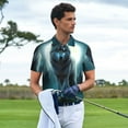 thumbnail image 3 of Honeii Wolf Print Polo Shirt, A Classic Short-Sleeved, Button-Down Golf Shirt for Men,Mens Polo Shirts Short Sleeve-X-Large, 3 of 6