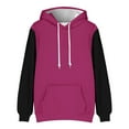 thumbnail image 4 of Men Hoodies Fleece Oversized Sweatshirt Men's Pullover Hoodies Color Block Long Sleeve Drawstring Casual Hooded Sweatshirts with Pockets Cute Hoodie for Men S-97 Hot Pink-a XXL, 4 of 4