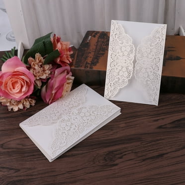 Zeiwohndc 10Pcs Wedding Invitation Cards Kit with Envelopes Seals Personalized Printing