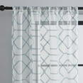 thumbnail image 5 of Embroidered Diamond Pattern Sheer Curtains 2 Panels Semi Voile Set with Rod Pocket for Living Room & Bedroom, 5 of 5