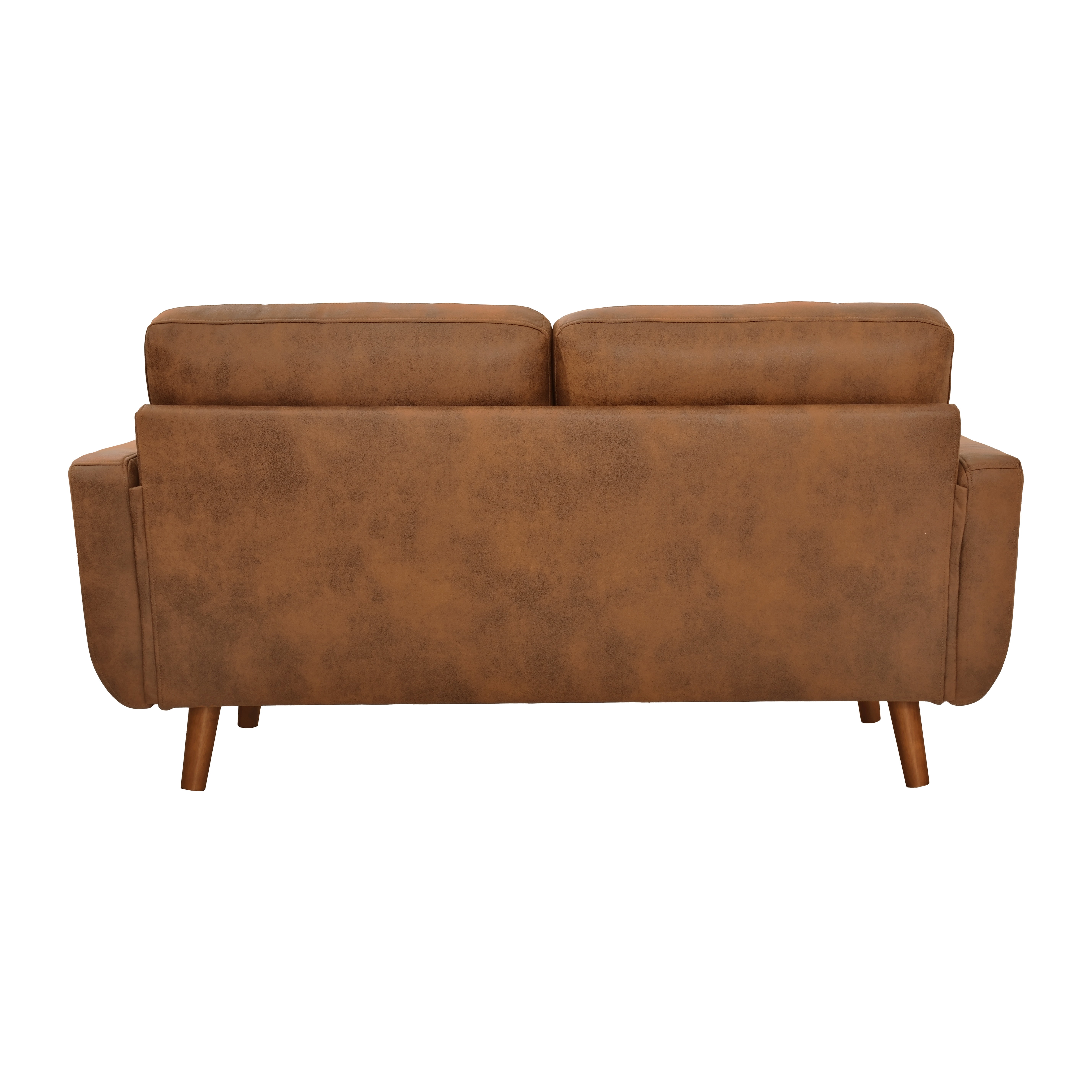 Homy Casa 65 in Mid Century Modern Loveseat Sofa, 2-Seater Upholstered Couch for Small Living Room, Brown