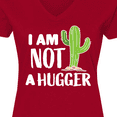 thumbnail image 4 of Inktastic I am Not a Hugger with Cactus Women's V-Neck T-Shirt, 4 of 5