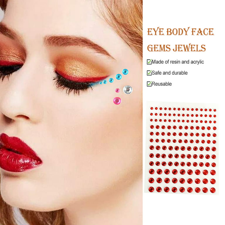 9 Sheets Eye Body Face Gems Jewels Rhinestone Stickers Self