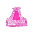 thumbnail image 4 of Moggemol Kids Girls Sequins Halter Sleeveless Hip Hop Jazz Latin Samba Ballet Dance Crop Tops Carnival Party Dancewear A Hot Pink 12, 4 of 6