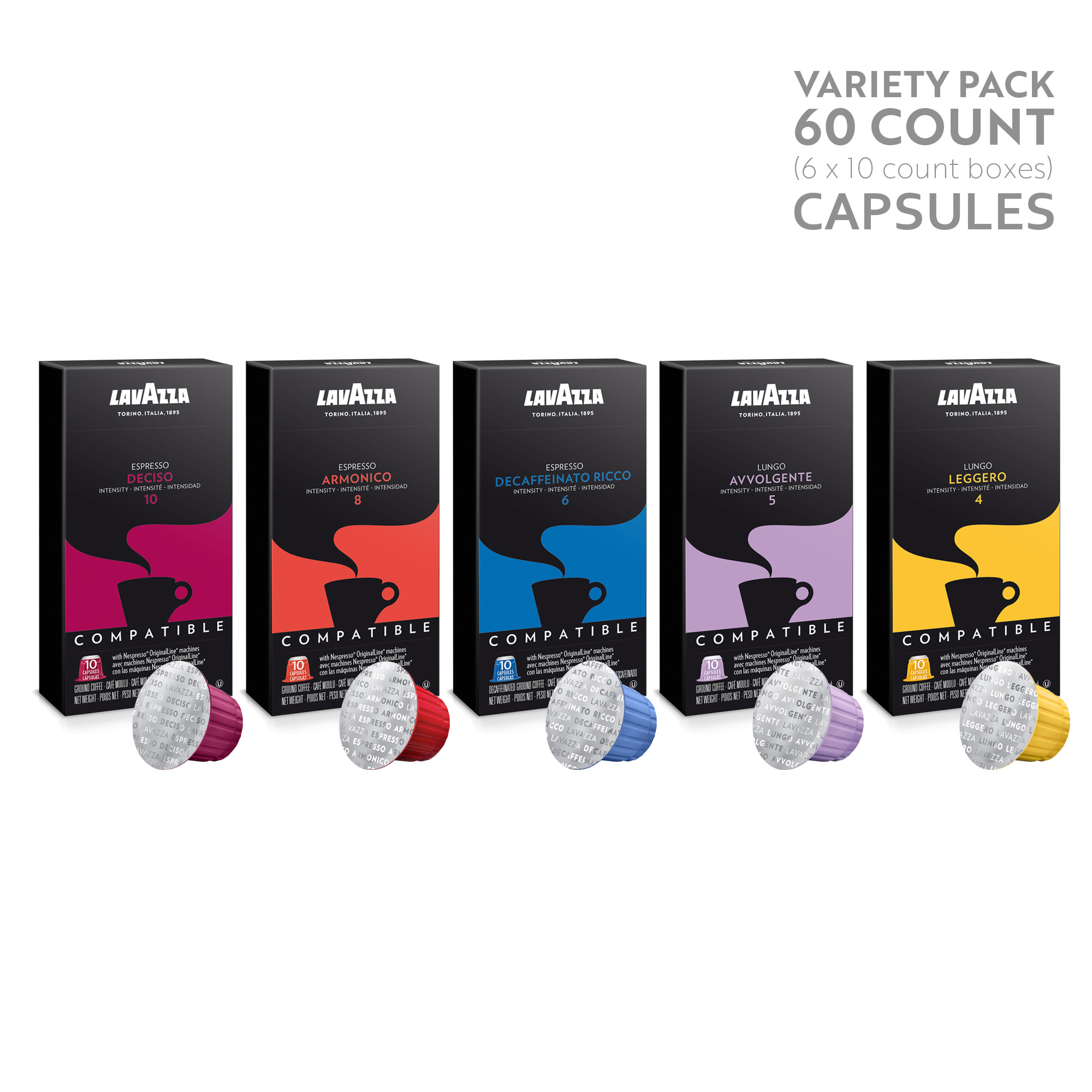 Lavazza Nespresso Compatible Capsules Variety Pack (Pack Of 60 ...