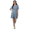 thumbnail image 2 of Moomaya Printed Jewel Neck A-Line Women Dress Casual Loose Bohemian Short Tunic, 2 of 6