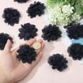 16PCS Chiffon Flowers Black Chiffon Flower Sewing Fabric Appliques Mesh