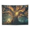 thumbnail image 5 of Shiartex Fantasy Forest Tapestry Warm Fairy Tree of Life Tapestries for Bedroom Aesthetic Nature Tapastry's Wall Hanging Mushroom Butterfly Elves Wall Tapestry for Living Room Dorm Red Painting, 5 of 6