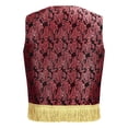 thumbnail image 2 of inlzdz Gilet Prince Arabe Sans Manches Brodé à Franges Mini Veste Noire Rouge 8, 2 of 4