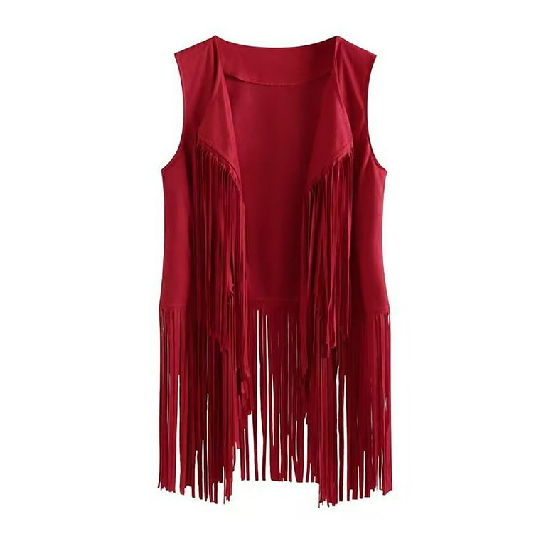 Acka fringe flower long vest サイズ2 acka fringe flower long