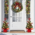 thumbnail image 3 of Mini Christmas Tree with Top Star & Lights, 12/24 Inch Tabletop Artificial Christmas Tree with Red Berries & Pine Cones for Home, Office, Apartment, 3 of 6