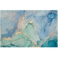 thumbnail image 4 of Turquoise Teal Placemats Set of 6, Marble Placemats, Vinyl Dining Teal Placemats Washable, Square Table Mats Set 17.5 x11.6 Inch, Heat Resistant Mats for Home Kitchen Holiday Decoration, 4 of 6